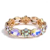 Bangle Fashion Ladies Colorful Flower Rhinestone Crystal Armband Bangles