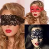 2018 Sexy Babydoll Porno Lingerie Sexy Nero Bianco Rosso Hollow Maschera di pizzo Costumi erotici Donne Lingerie Cosplay Party Masks1233L