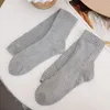 Women Socks Calf Sleeve Girl Y2k Cotton Solid Color Fashionable Elastic Summer Thin Style Sweet Verticle Stripe Middle Tube Stocking