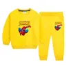 Clothing Sets Boys Casual Cartoon Hoodie Set Spring 2023 Kids Cotton Fashion Sports Two-piece Birthday Gift Outfit For And Girls