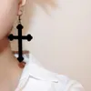 Black Cross Dangle Earrings for Women Gothic Jewelry Acrylic Accessories269O