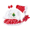 Ensembles de vêtements 4pcs Born Baby Girls Noël Lettre Imprimer Tutu Robe Tenues Ensemble