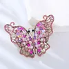 Luxo requintado completo incrustado zircão brilhante borboleta broche moda senhoras broche senhoras vestido de festa de casamento pino jóias presente