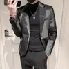 Costumes pour hommes coréens minces hommes blazers lavés denim costume décontracté veste 2024 automne street wear vêtements sociaux mariage robe d'affaires manteau