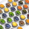 20 PCS Mycket natursten bärnsten Gemstone Ring Hybrid Models Mixed Size Lady Girl Fashion Jewel Mix Styles191V