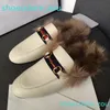 Slippare 2023 Designer Shoes Classics Slipper äkta 100% Wool Loafers Muller Slippes1 med Buckle Fashion Women Sandaler Ladies Casual Pur Flats Size 35-42