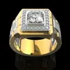 14 K Gold White Diamond Ring for Men Fashion Bijoux Femme Jewellery Natural Gemstones Bague Homme 2 Carats Diamond Ring Males Y112284y
