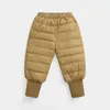 Down Coat 2023 Children's Cotton Trousers Boys Girls Winter Thinner Pants Mid-Waist Mid-Open Jacket