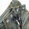 Mężczyźni Raped Motorbiker Jeans Fashion Hip Hop Skinny Blue West Designer Brand Streetwear Swag Pants2303