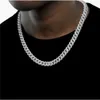 HipHop-collar de plata sólida 925 con diamantes de moissanita, cadena cubana de tenis, poli real, polimerización