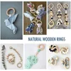 Dekorativa figurer 15-50 mm Handgjorda naturliga trälringar för macrame DIY Crafts Hoops Ornament Rope Pendant Accessories