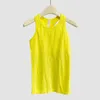 Active Shirts Lu 17 FARBEN NWT Hellere Farbe Racerback Sport Fitness Crop Tops Integrierter BH Yoga Ärmellose Weste Solides, schnell trocknendes Tanktop