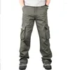 Men's Pants Cargo Cotton Casual Long Trousers 2024 Plus Multi Pocket Pantalon Homme Fashion Military Tactical