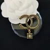 Marka Tasarımcı Broşlar Mektup Vintage Gold Placated Brooch Suit Pin Kristal İnci Moda Takı Accessorie Evlen Düğün Partisi Hediyesi