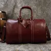 Duffel Bags Men's Leather Travel Bag Large Capacity Cowhide Luggage Outdoor Handbag Crossbody Leisure Fitness