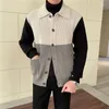 Men's Sweaters Men Casual Warm Lapel Knitted Cardigan Sweater Patchwork Long Sleeve Knit Jacket Women Cashmere Male C100