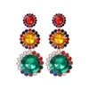 Boucles d'oreilles pendantes en cristal de verre coloré, 40 Styles, bijoux de luxe de haute qualité, strass pour femmes, vente en gros