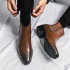 Bottes Véritable cuir printemps concepteur de luxe marque robe chaussures de bureau pour hommes Chelsea bottes décontractées rétro Couple bottine chaussures 231013
