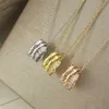 24ss Fashion Bulgaria Doppelring, Volldiamant, Halbdiamant, Schlangenknochen-Halskette für Frauen, vergoldet mit 18 Karat Roségold, Tai-Stahl, personalisierbar, Spirit Snake Simp