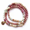 108 Mala Rhodonit balanciert Rhodonit-Armband Neues Design Damen-Yoga-Armband Heilung spirituelles Geschenk Armbänder Y2007302433