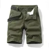 Men's Shorts Summer Men Cotton Cargo Breathable Clothing Casual Breeche Bermuda Beach Jogger Male Knee Length Outdoor Khaki