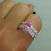 Victoria Wieck Claw Set Marquise Cut Rose Saphir Simulé diamant 925 Bague de mariage en argent Sz 5-10 2213