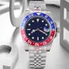 Męskie zegarek Pepsi Gmt Batmans Batgirls Man obserwuje Czyszczenie Sprites 41 mm Stal nierog nierogna Bransoletka jubileuszowa ceramiczna ramka czarna czarna