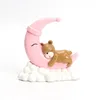 Fournitures festives résine artisanat dessin animé lune ours endormi Sculpture maison bureau ornement gâteau Topper cuisson décoration accessoires cadeau