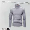 Men's Sweaters Slim Fit Knitting Top Stylish Knit Sweater Turtleneck Pullover For Autumn/winter Solid Color Long Sleeve Ribbed