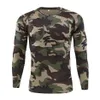 Taktisk kamouflage långärmad t-skjortor män andas snabb torr o-hals fitness t shirt multicam camo armé militär t-shirts y111300p