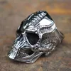 Men's Steampunk Mechanical Skull Stainless Steel Ring Rock Gothic Biker Rings Punk Jewelry Size 7 -142430