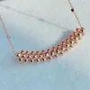Chains Brand Pure 925 Sterling Silver Jewelry For Women Rota Rivet Pendant Rose Gold Necklace Cute Lovely Design Fine Luxury294S