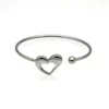 Bangle Fashion Women Girls Loves Punk Color Gold Gold Hearts Stainlist Steel Wire Loverly Hollow Cuff Pulseras المجوهرات