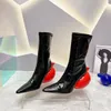 Staande laarzen voor dames silhouet enkellaarzen puntige korte laarzen elastische ballonschoenen sneaker winter damesschoenen ritssluiting motorfiets rijden 35-40