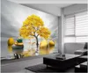 Wallpapers 3d Po Wallpaper Custom Mural On The Wall Chinese Style Golden Tree Elk Scenery Home Decor Paper In Living Room