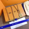 Luxury 18k Gold-Plated Halsband Populärt märke Oval Pendant Necklace Designer Jycken Långkedja High-End Design Accessories Select2071