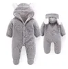 Rompers Footed born Baby Fall Winter Warm Coral Fleece Costume Infant Bebe Kids Sleepwear Overall jumpsuits 231013