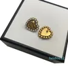 Runde transparente Charm-Ohrringe für Damen, schöne Anhänger, Ohrstecker aus Gold, Metall, Buchstaben-Ohrringe mit Box