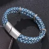 커프 가죽 팔찌 남성 빈티지 레트로 브레이드 정품 팔찌 homme femme mens bracelets 수제 보석 Pulseras12796