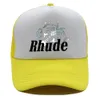 Green Mesh Patchwork Baseball Cap Men Women Embroidery Unisex Rhude Collections Casual Truck Hat Adjustable