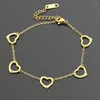 Link Bracelets Titanium Steel Jewelry Wholesale Letter 5 Heart Shaped Women's Foreign Trade Peach