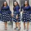 HGTE New Summer Elegent Fashion Style African Women Printing Plus Size poliester sukienki L-3XL 210304232N