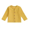 Jackor Focusnorm 0-4y Toddler Baby Girls Pojkar Sticked Cardigan Solid V-Neck Långärmad virkningsknapp Tröja Jacka 4 Färger