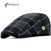Fibonacci高品質のレトロアダルトベレー帽男性ウールの格子縞のキャブビーフラットキャップ帽子hats263e