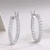 Men Women Fashion Allergic Free Earrings 925 Sterling Silver Full Moissanite Hoops Earrings Nice Gift for Party Wedding