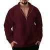 Herrtröjor Pullover Tröja Stylish Half-Zippered Fleece Warm Casual Trendy Autumn/Winter Clothing For Cold-Proof Comfort Men