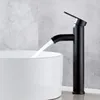 Robinets d'évier de salle de bains en acier inoxydable et robinet d'eau froide Style européen noir au-dessus du lavabo du comptoir