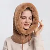 BeanieSkull Caps Inverno Mulheres 3in1 Chapéu de Esqui de Malha com Lenço Pescoço Aquecedor Fleece Forrado Capa Máscara Adulto Balaclava Para Esportes Ao Ar Livre 231013