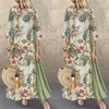 Casual Dresses Womens Maxi Beach Dress 2021 Summer Half Sleeve Boho Kaftan Tunic Gypsy Ethnic Style Floral Print Plus Size S-5XL3059