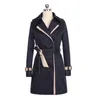 Frauen Trenchcoats Herbst Winter Frauen Schlank Zweireiher Damen Mantel Lange Windjacken Große Mantel Femmino